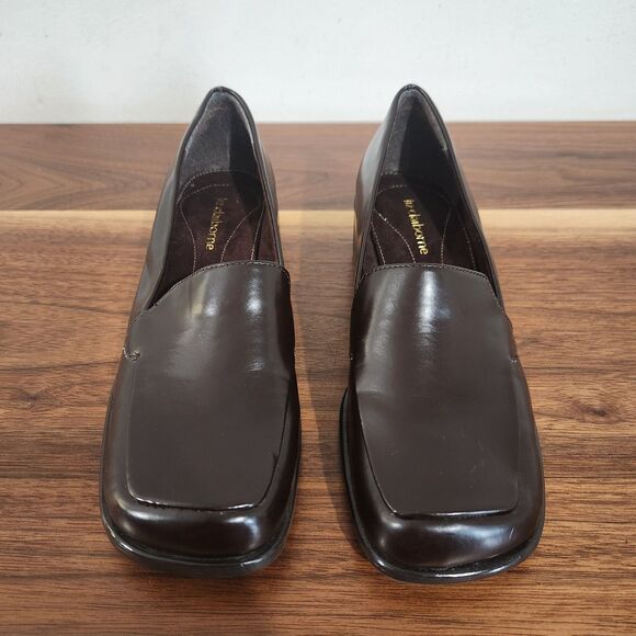 Liz Claiborne Y2K Brown Loafers Chunky Heel Slip On Vegan Faux Leather Size 5.5 - Picture 4 of 9